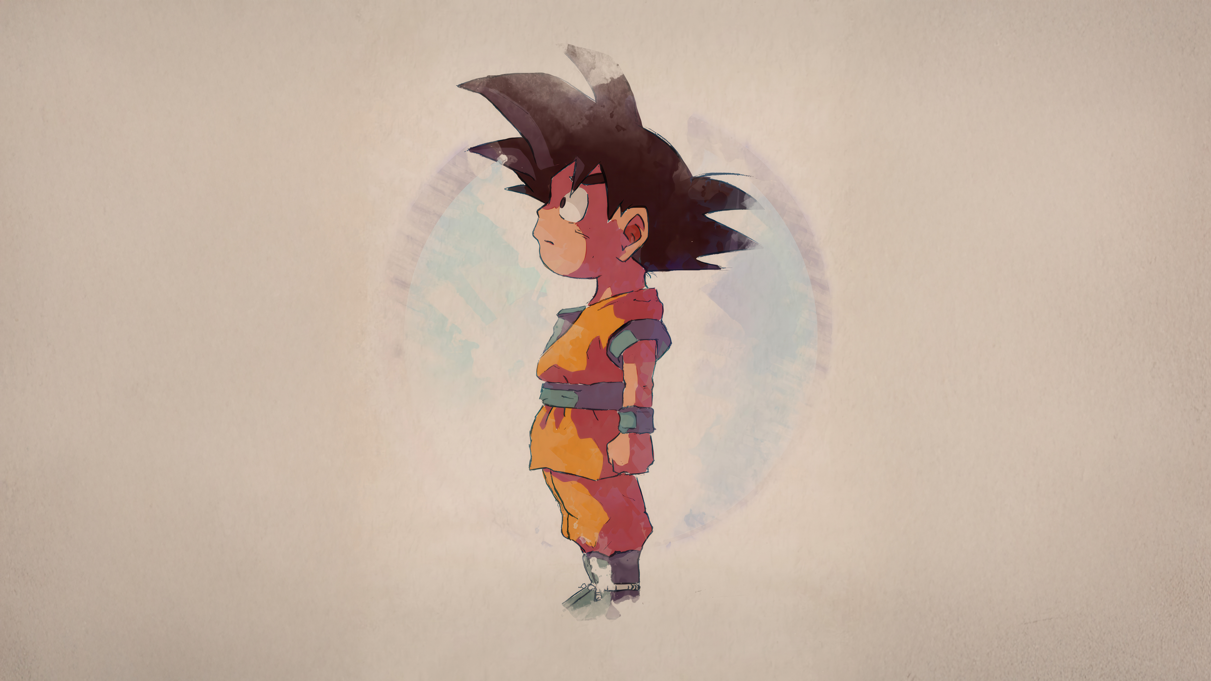 Watercolor Journey. Kid Goku's Solitary Horizon 🗺️🖌️
