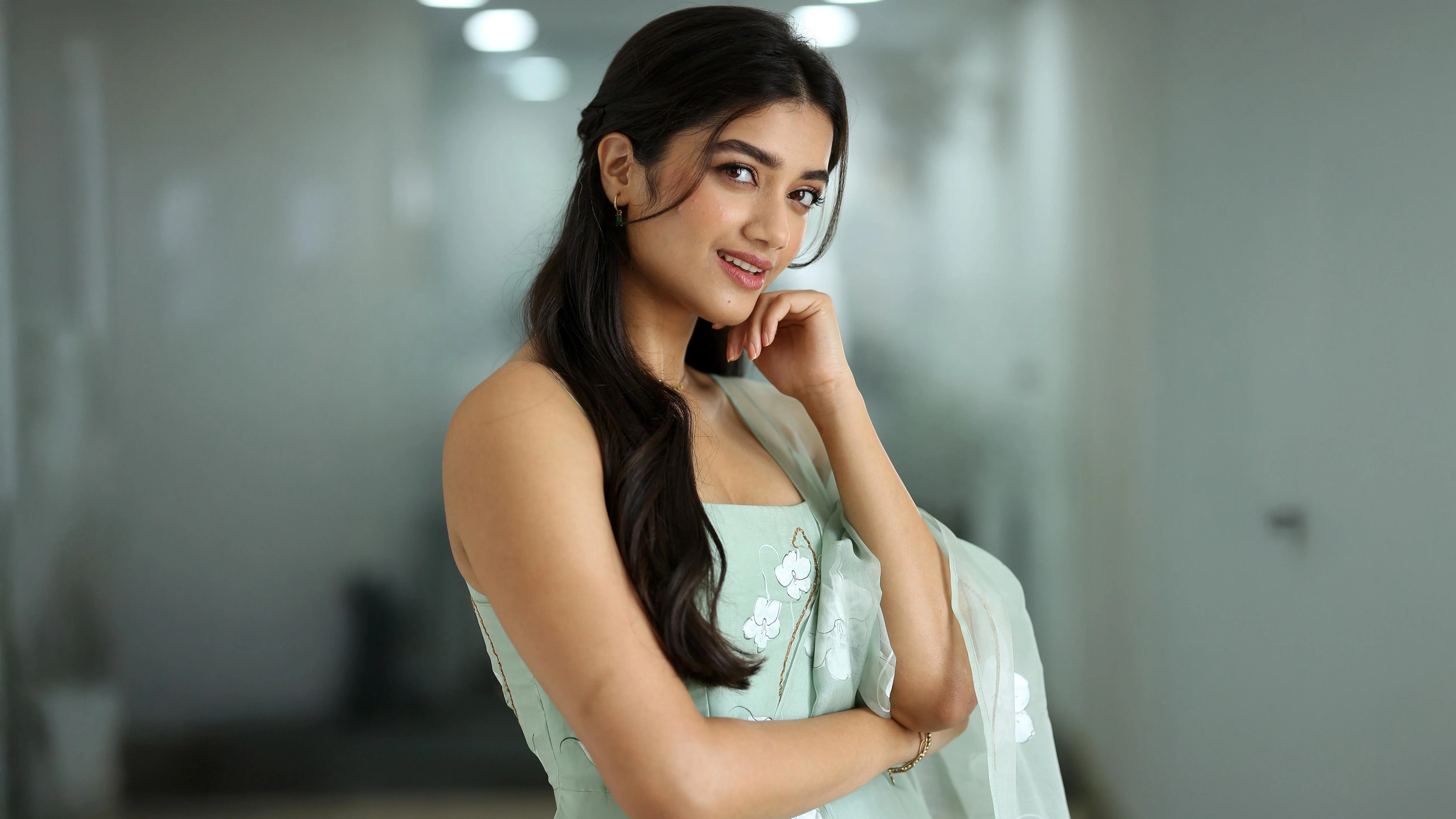 Anaswara Rajan Pastel Mint Green Salwar Suit