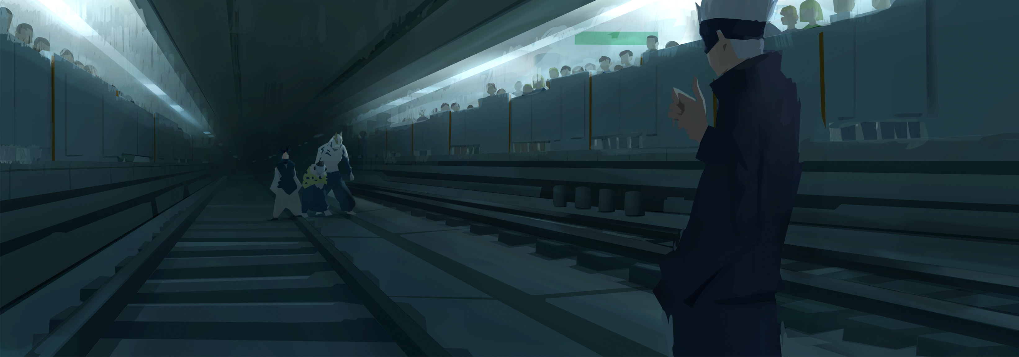 Satoru Gojo Shibuya Station Subway Tracks