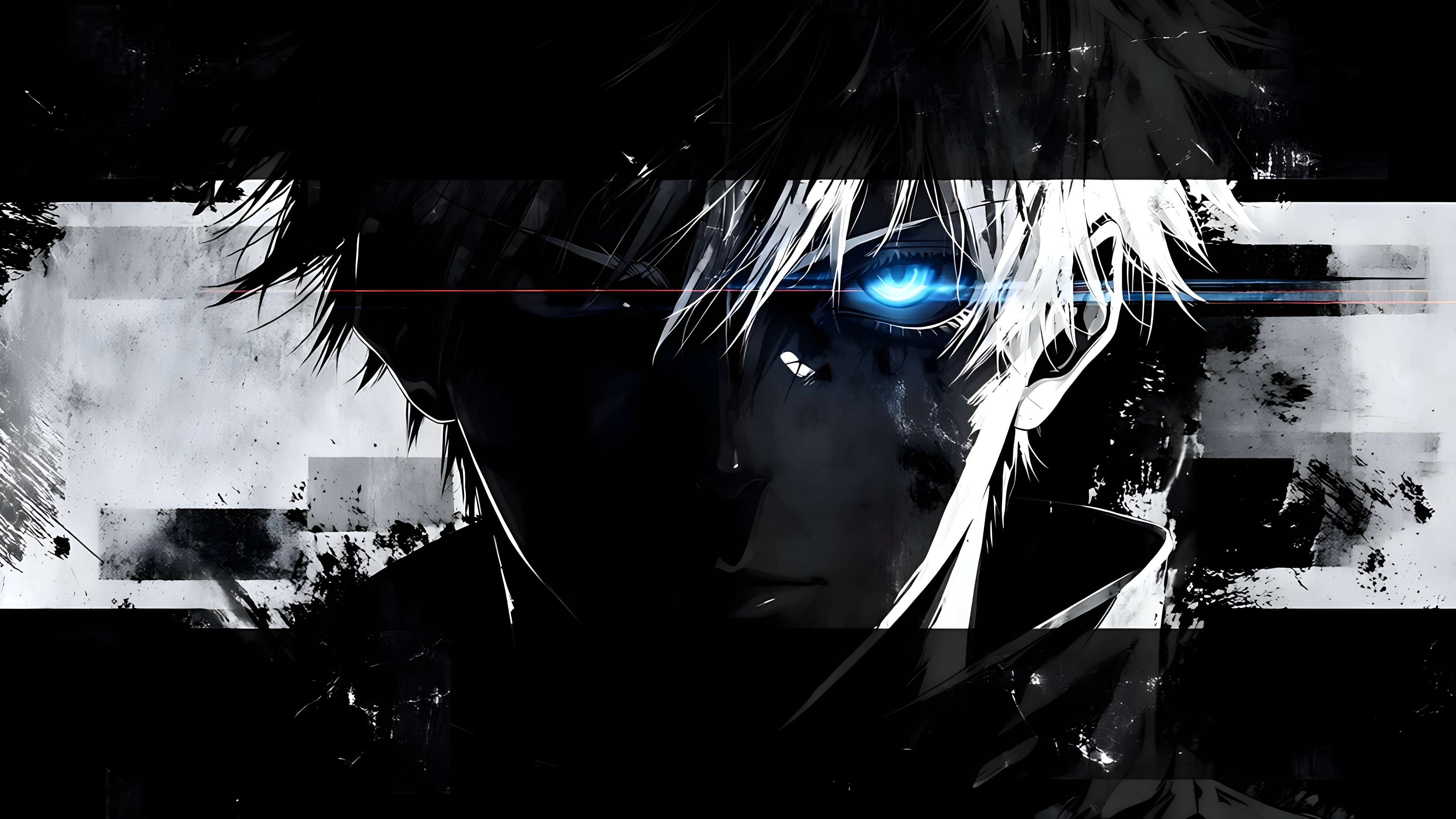 Satoru Gojo Glowing Six Eyes Ink Splash