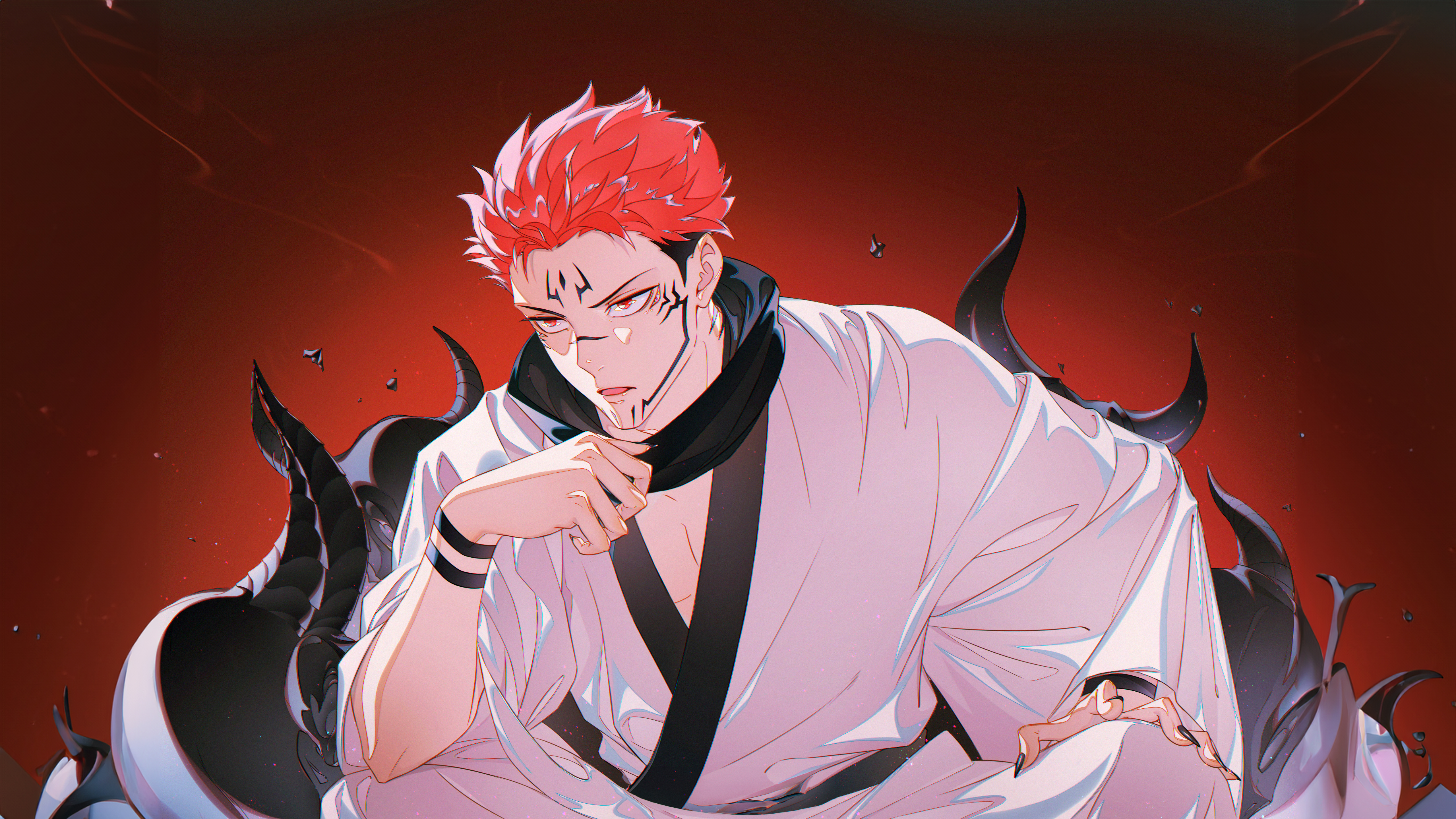 King of Curses Sukuna Throne Sitting Pose