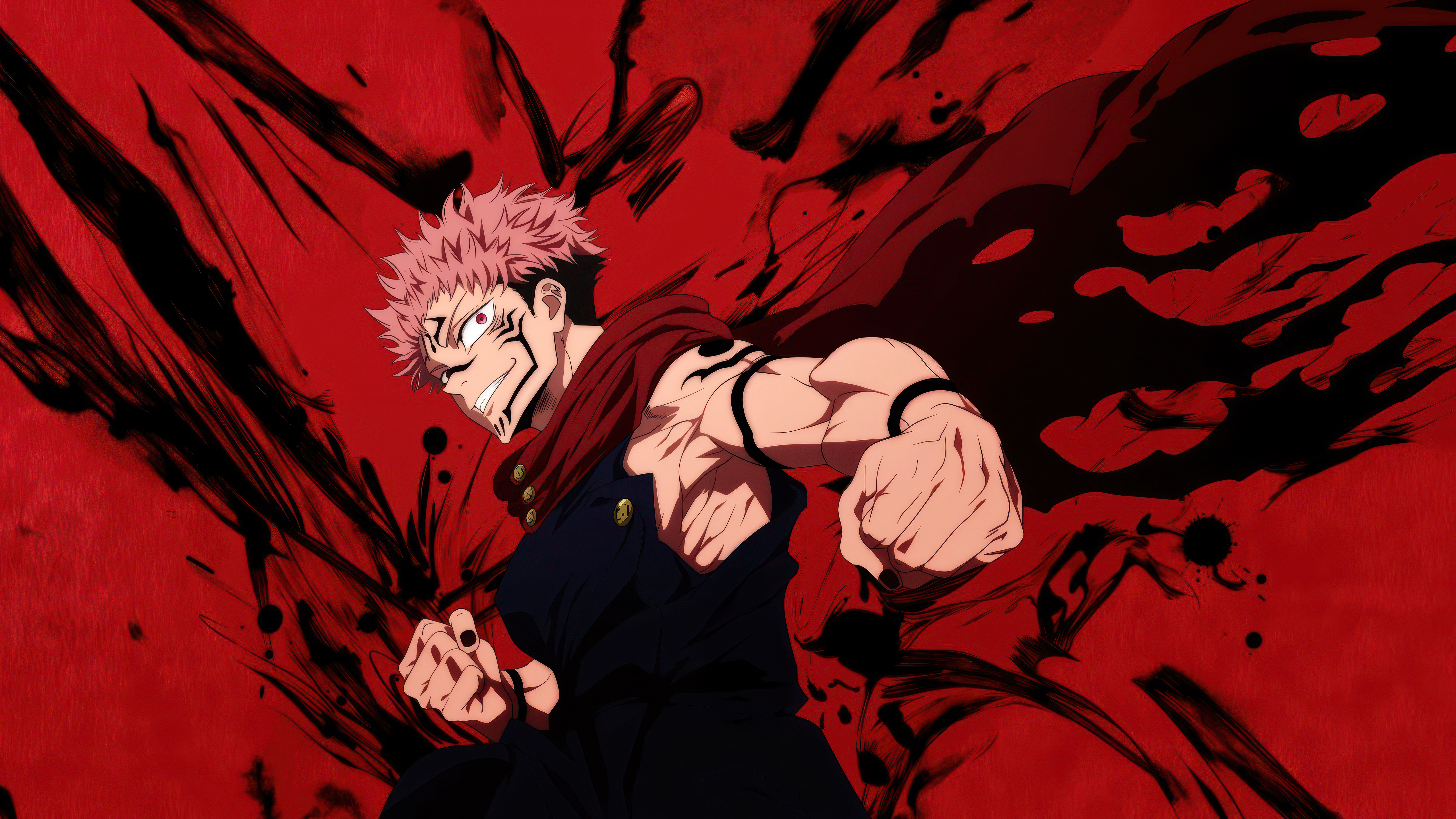 Sukuna Red Cursed Energy Punch Attack