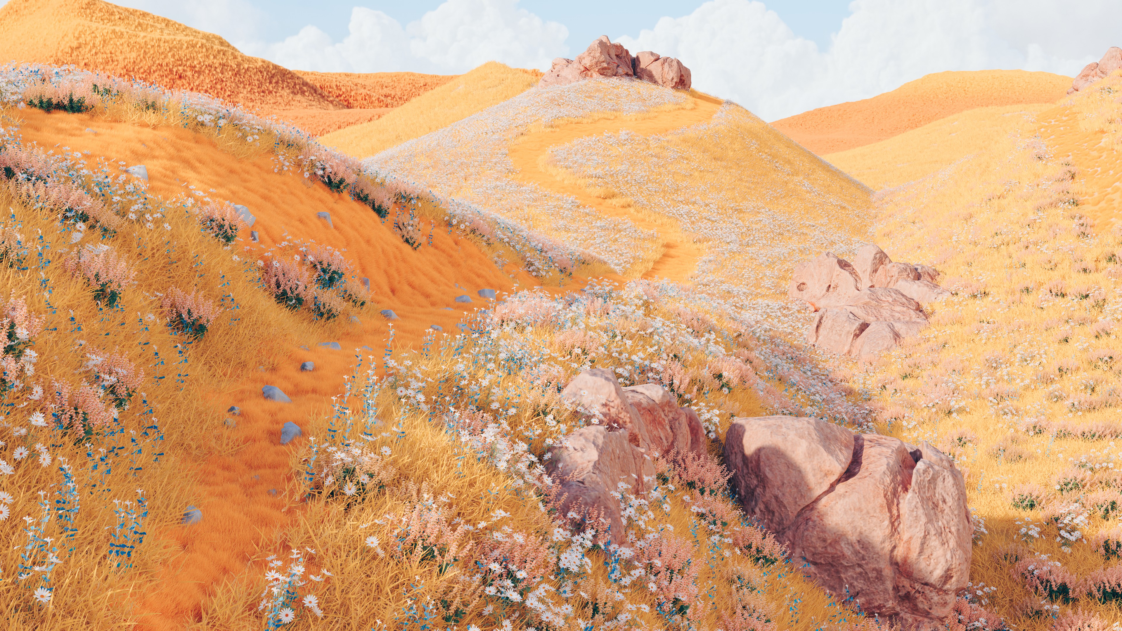 Golden Meadows And Sun-Drenched Valleys