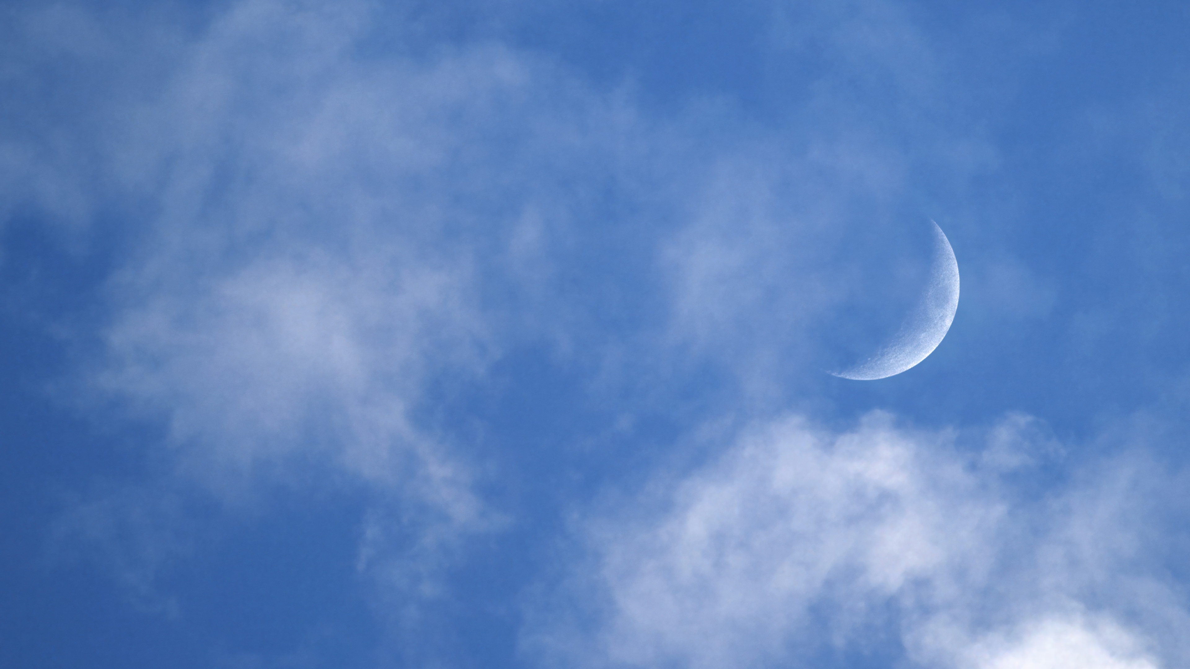 Celestial Serenity. A Crescent In The Blue