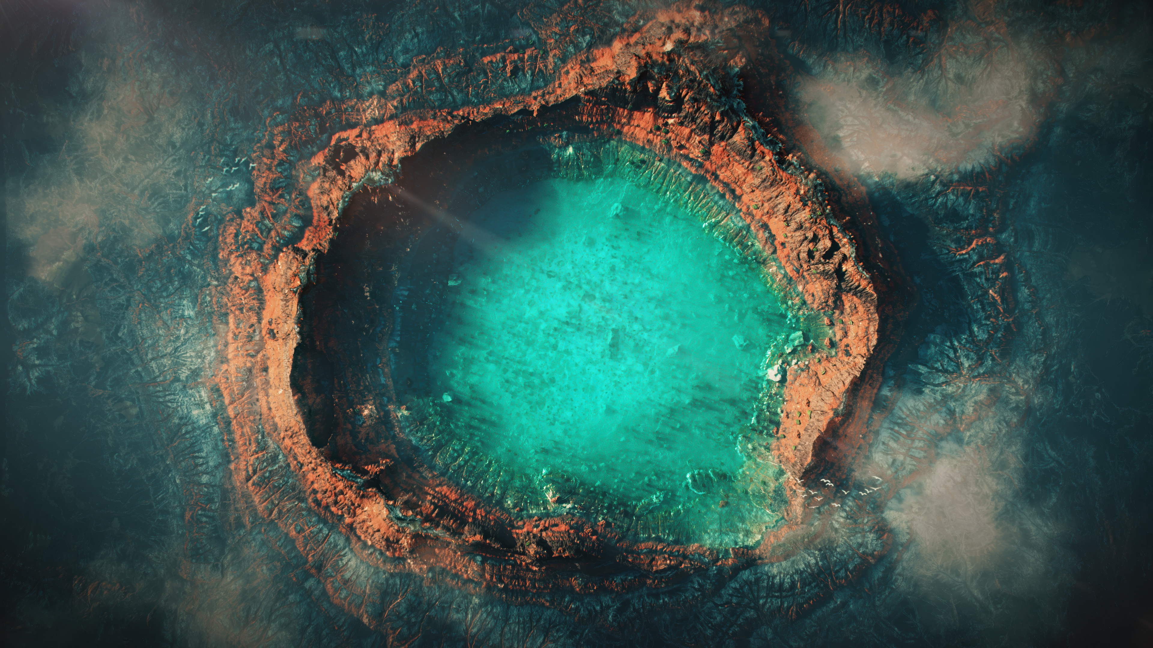 Obsidian Eye. The Hidden Turquoise Crater
