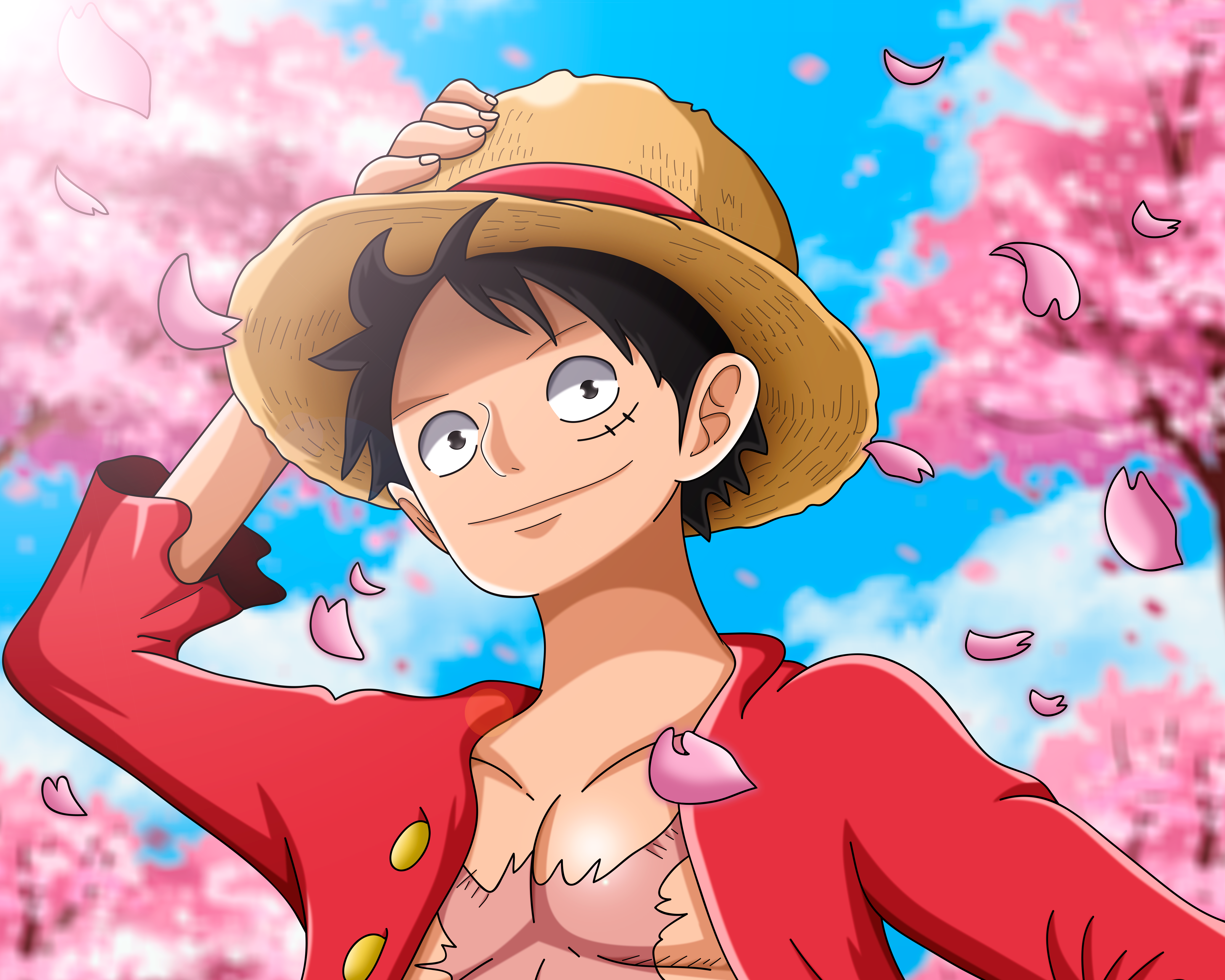 Monkey D Luffy Cherry Blossom Springtime