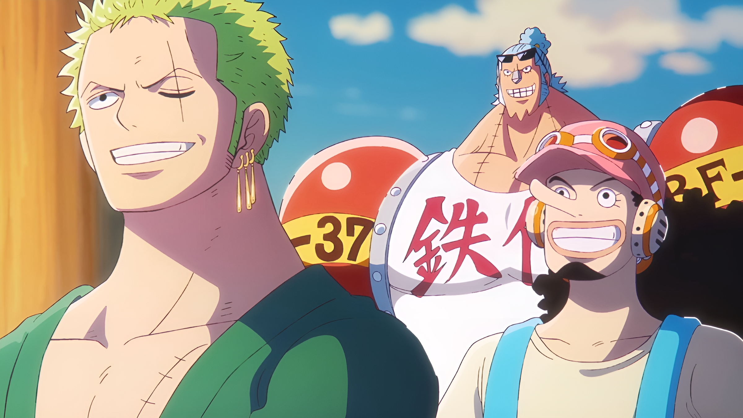Zoro, Usopp & Franky Reunite | Egghead Arc 4K One Piece Wallpaper