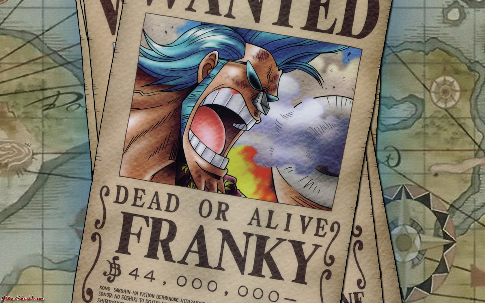 Franky Wanted Poster | Legendary Straw Hat Cyborg 4K One Piece Wallpaper
