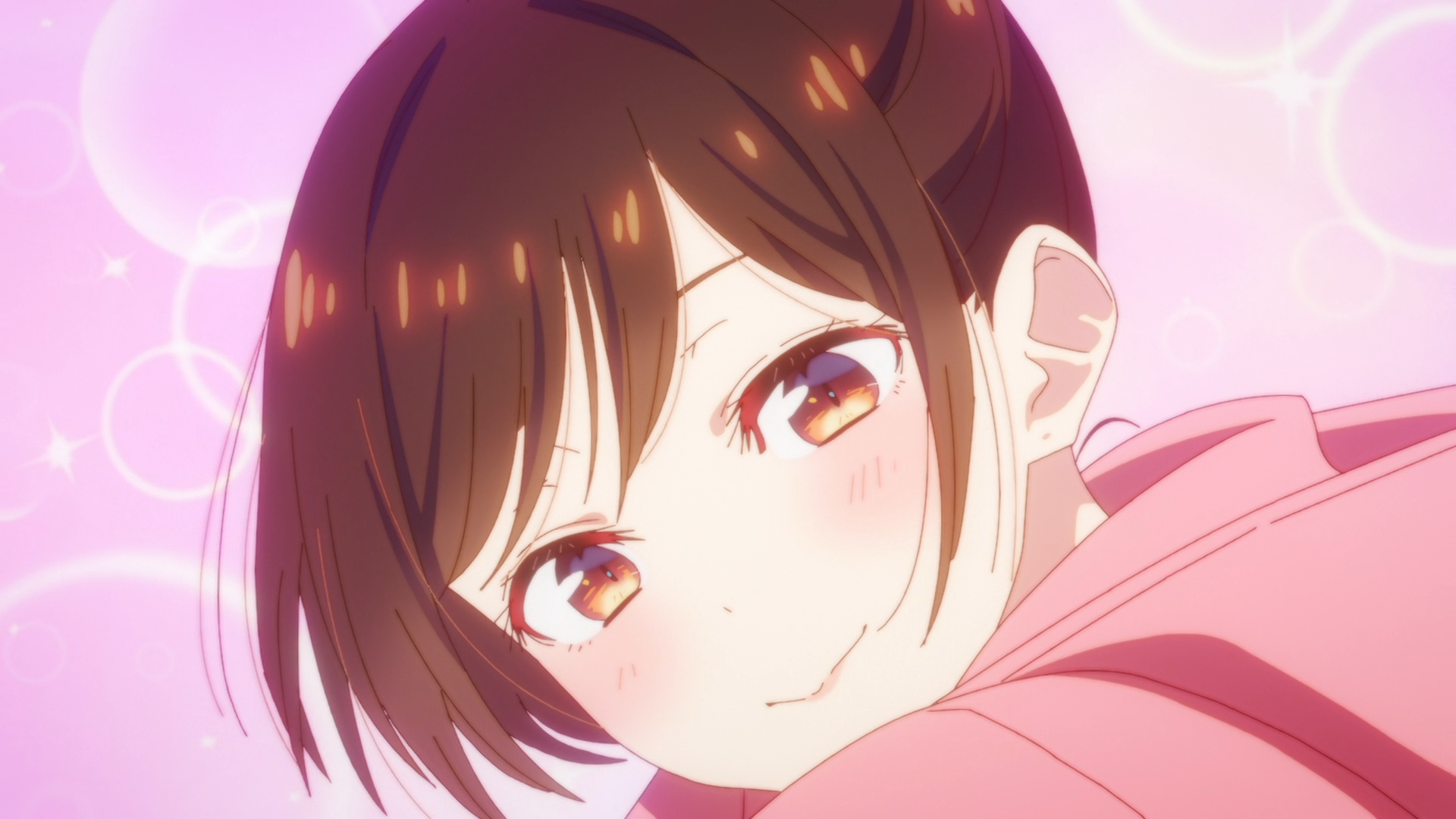 Over-the-Shoulder Sparkle. Chizuru's Playful Gaze