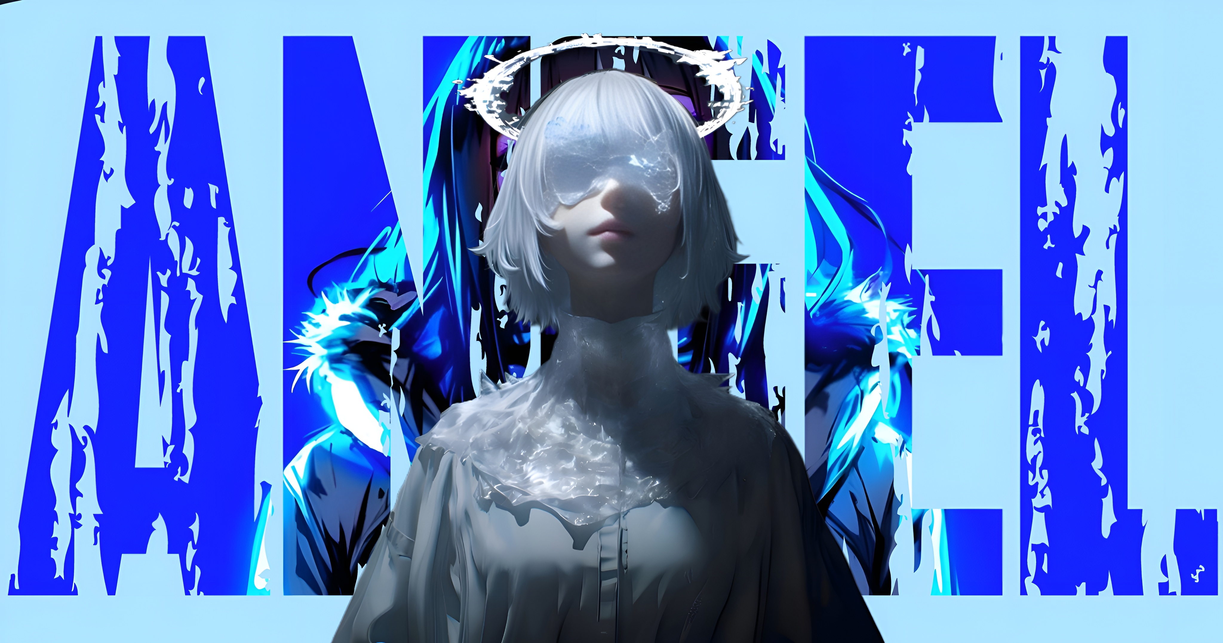 Heavenly Judgment: Electric Blue Angel Poster!