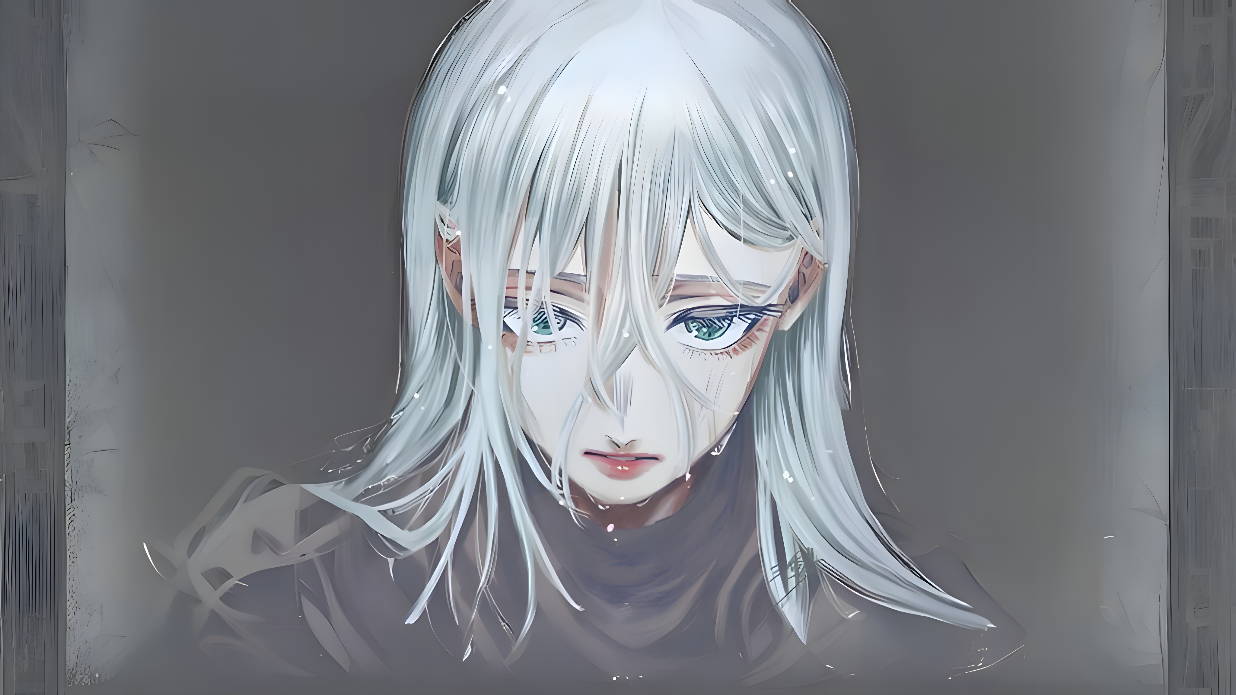 Silent Tears: Sorrow Reflected in Emerald Eyes!