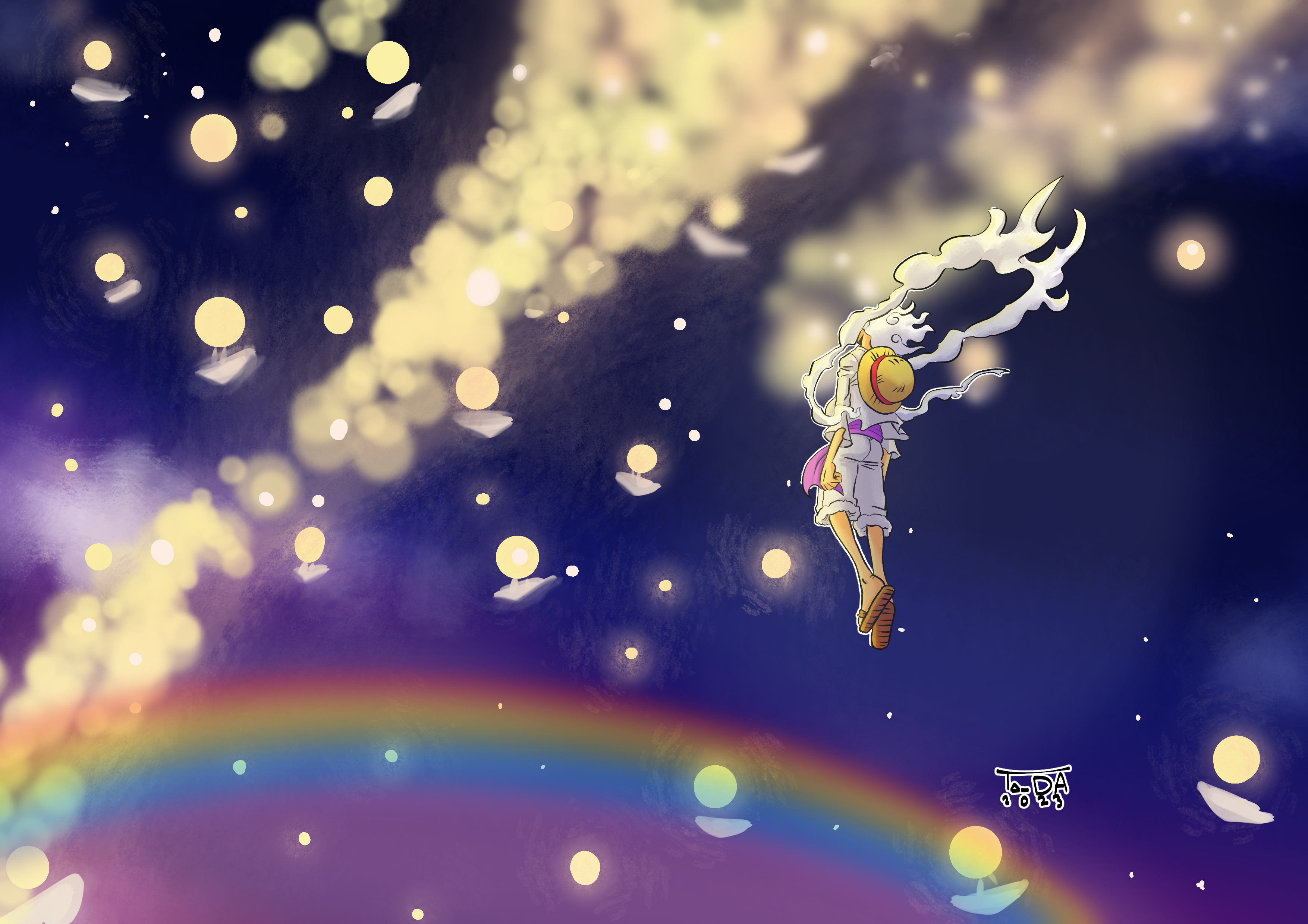 Celestial Freedom. Flying Through the Starry Rainbow 🌌🌈