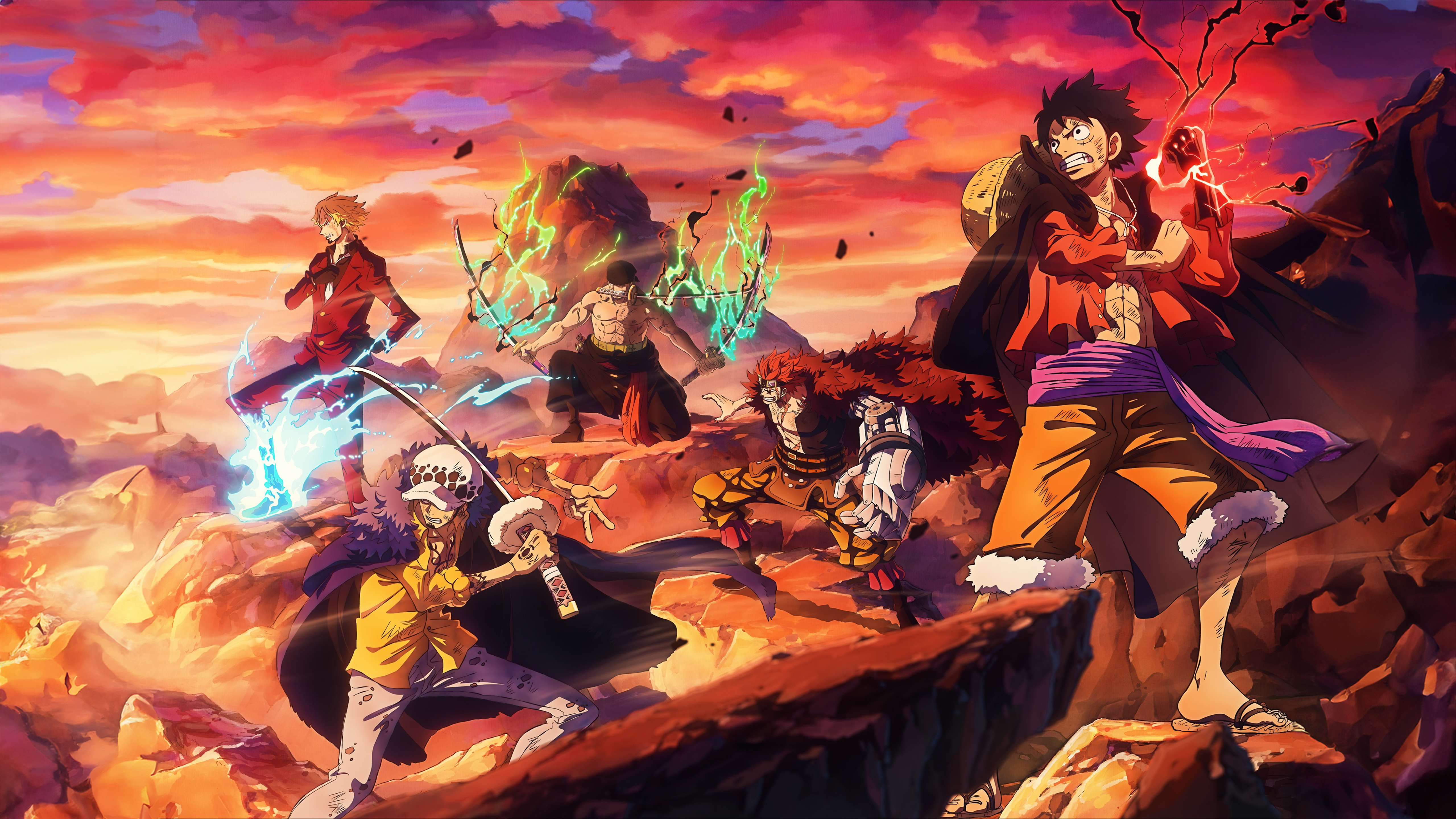 The Worst Generation. Onigashima Roof Battle Vanguard 🏴‍☠️ Volcano