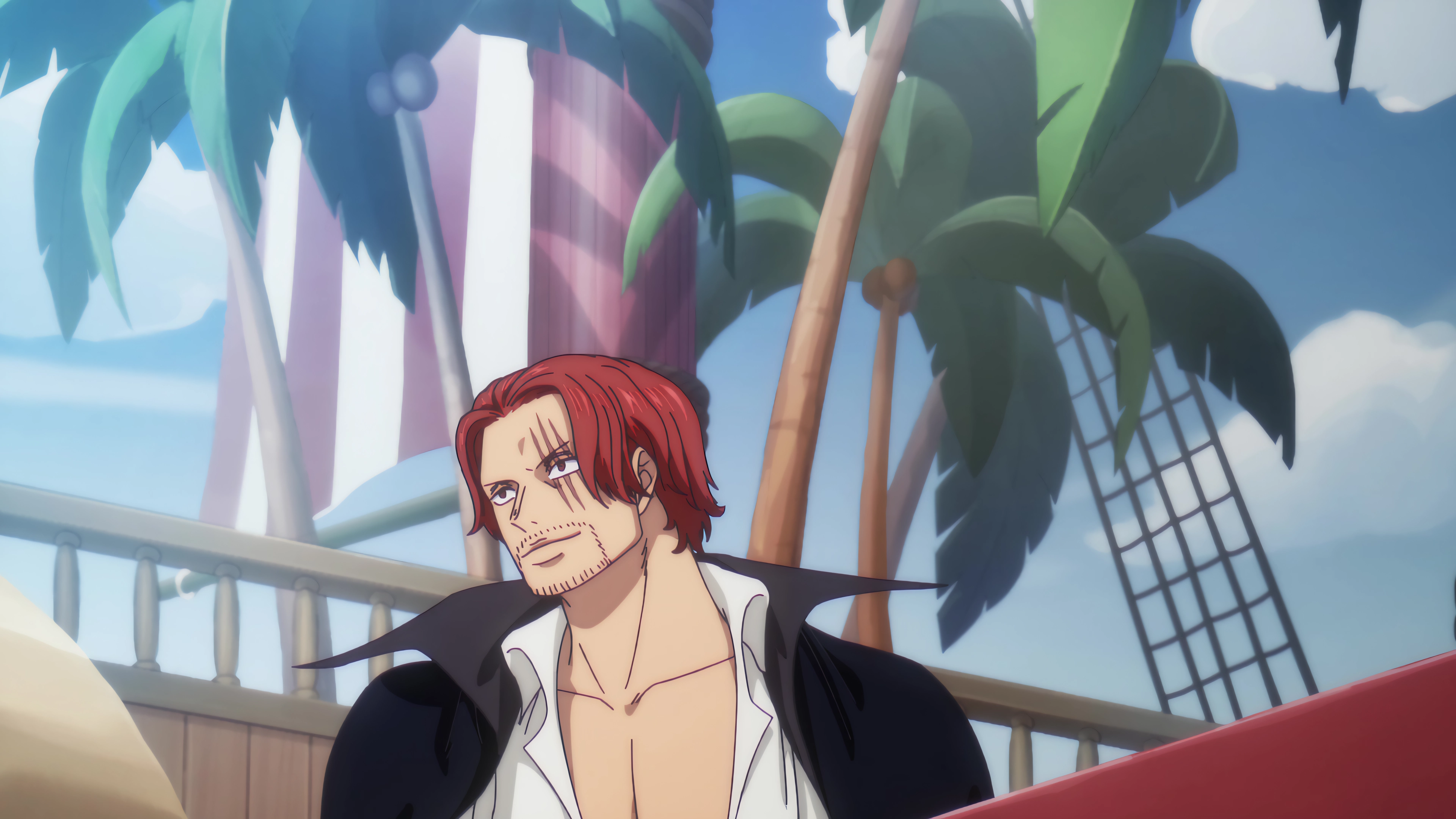 Tropical Rest. The Red Hair Captain at Ease 🌿☀️