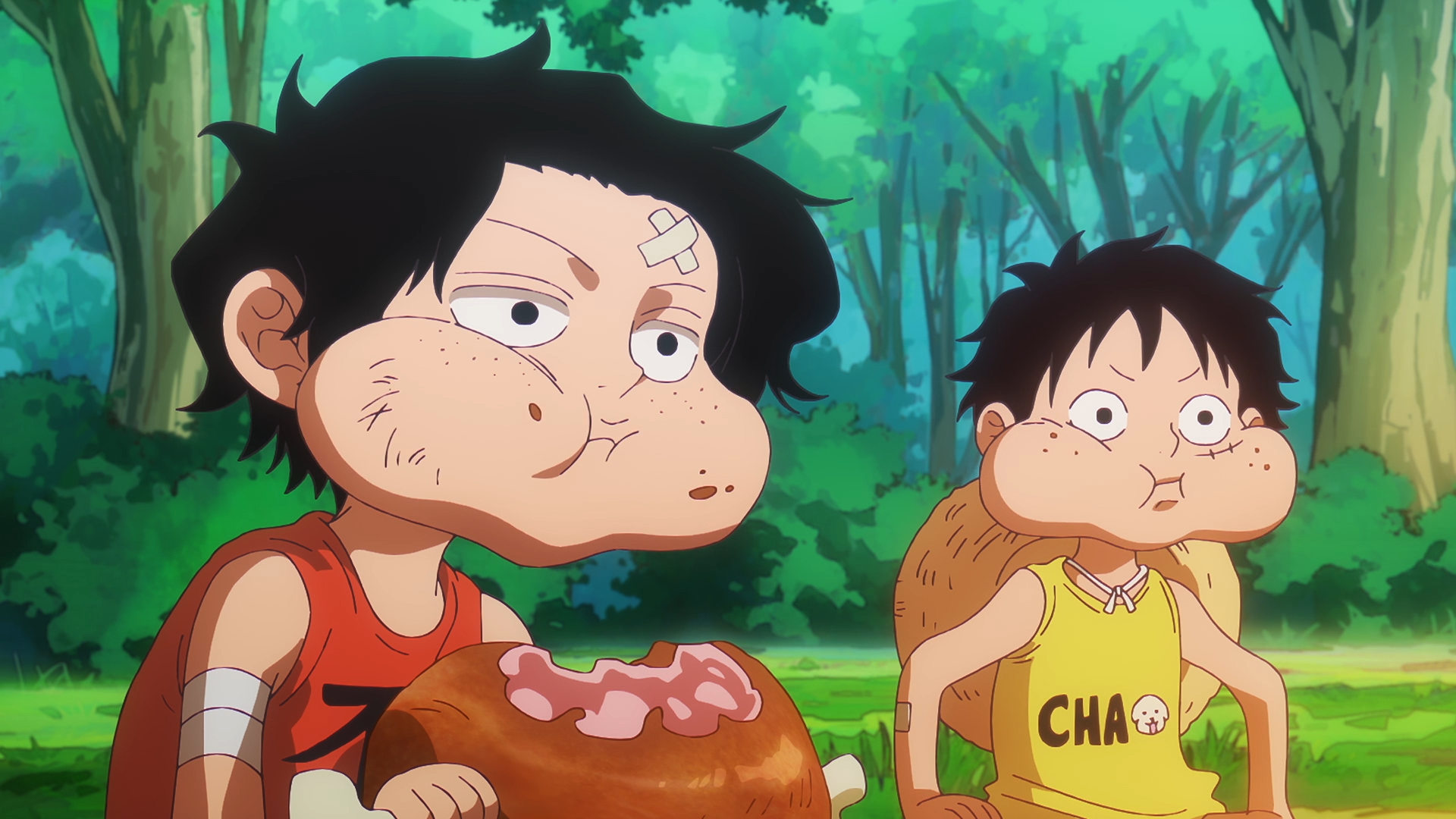 Gluttonous Raiders. Cheek-Puffed Feast in the Forest 🍖👦