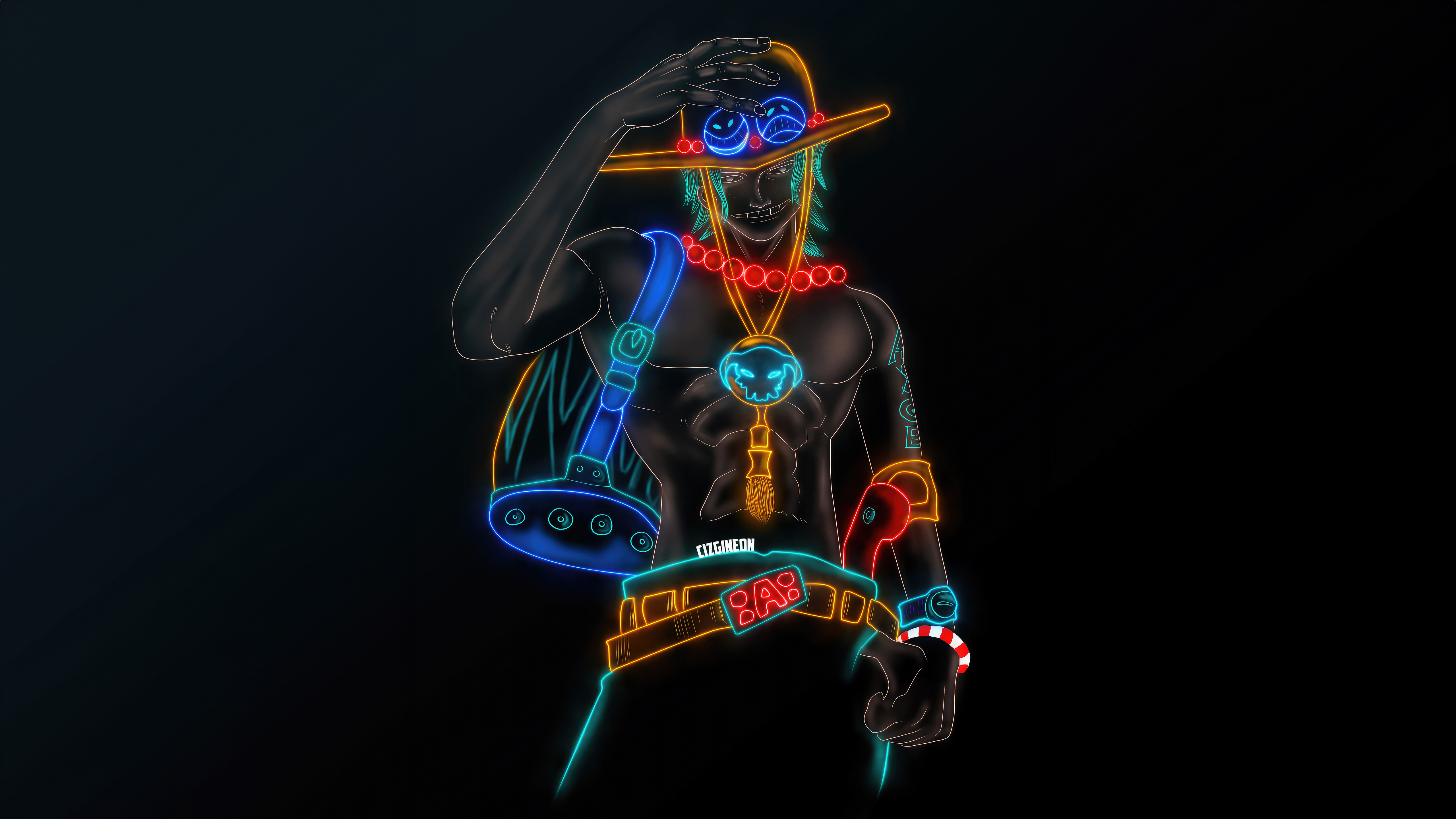 Cyberpunk Flame Commandment. The Neon Fire Fist 🎇 Night
