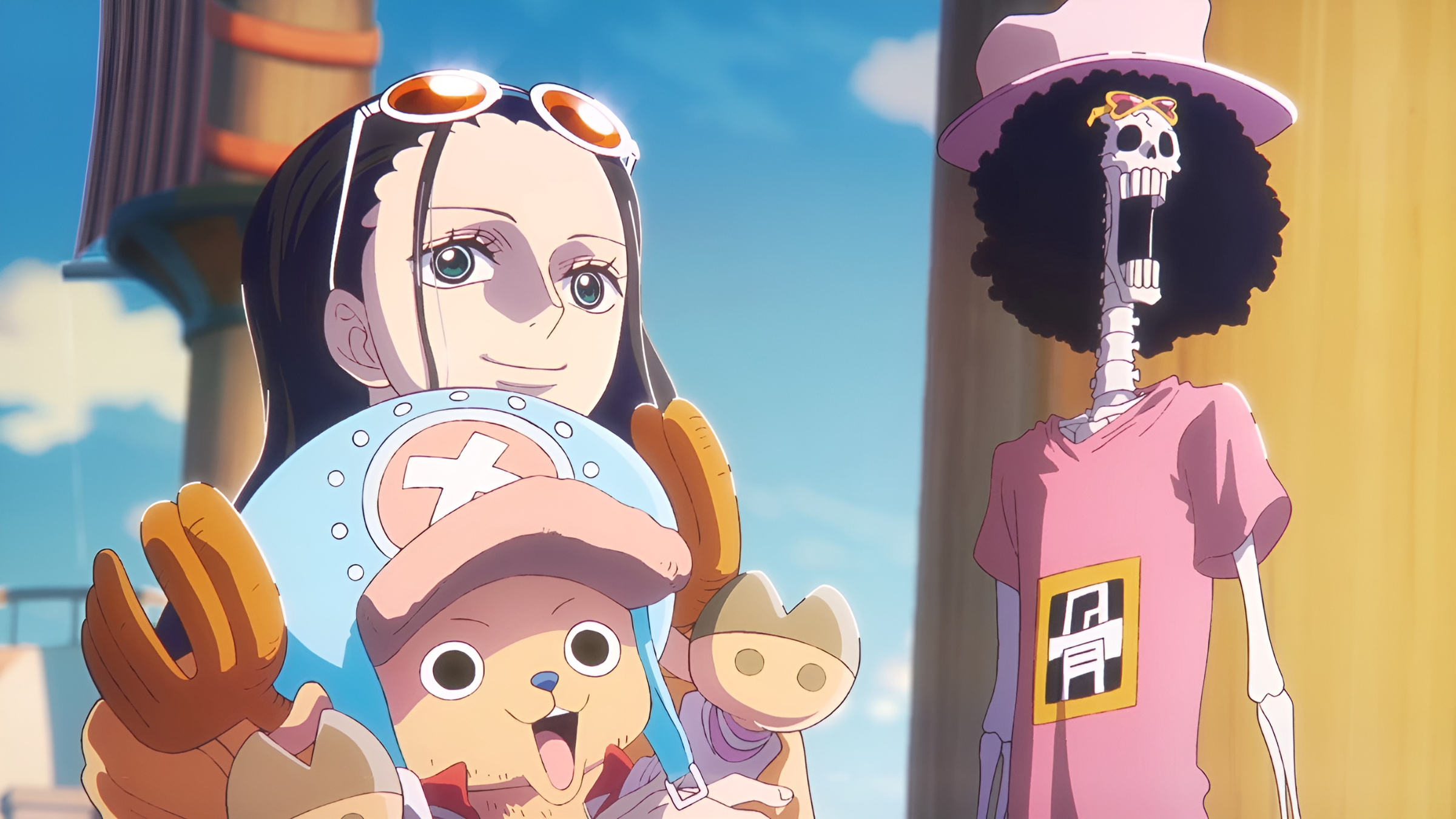 Brook, Nico Robin & Chopper | One Piece Egghead Wallpaper