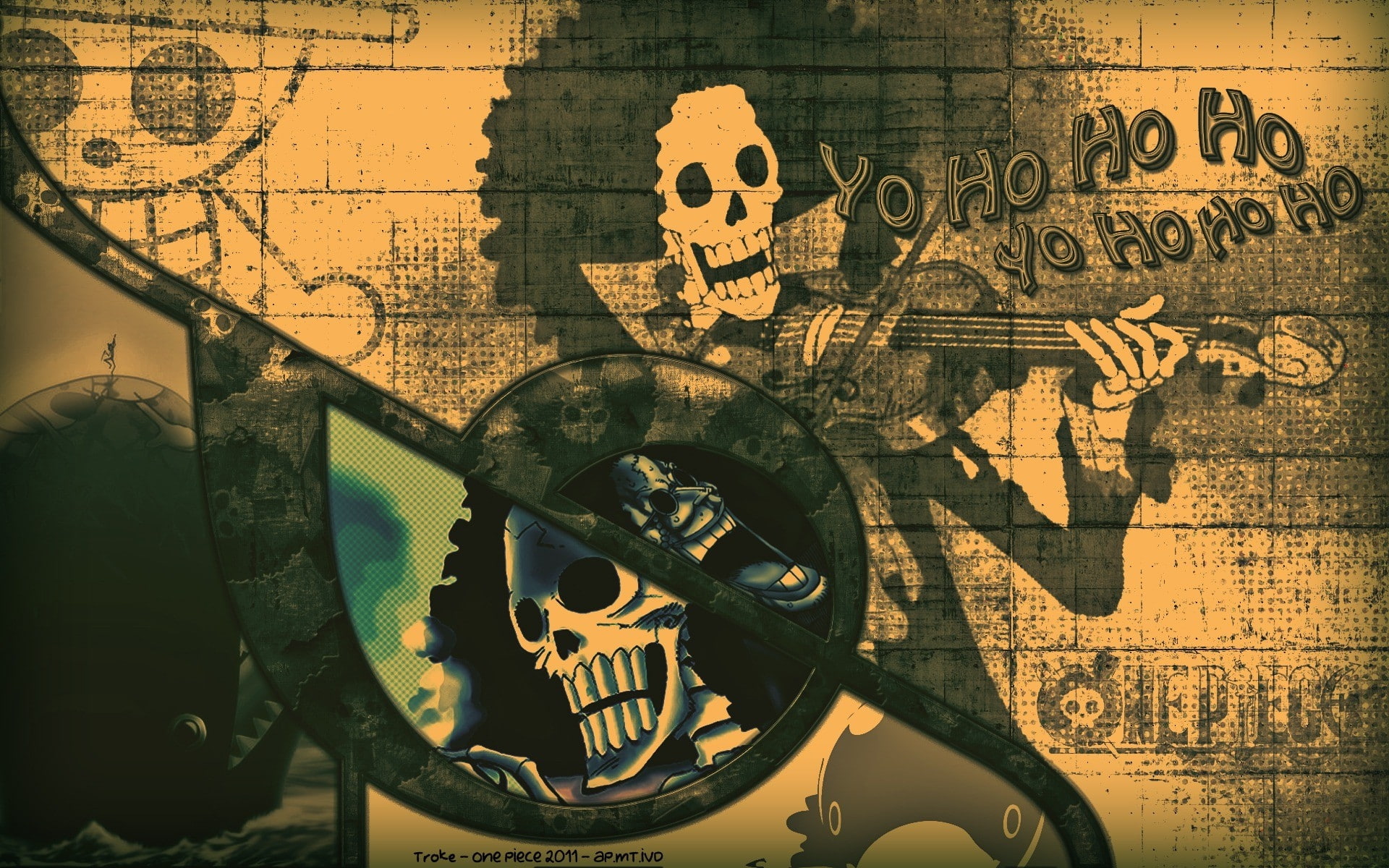 Vintage Brook Violin Art | One Piece Wallpaper