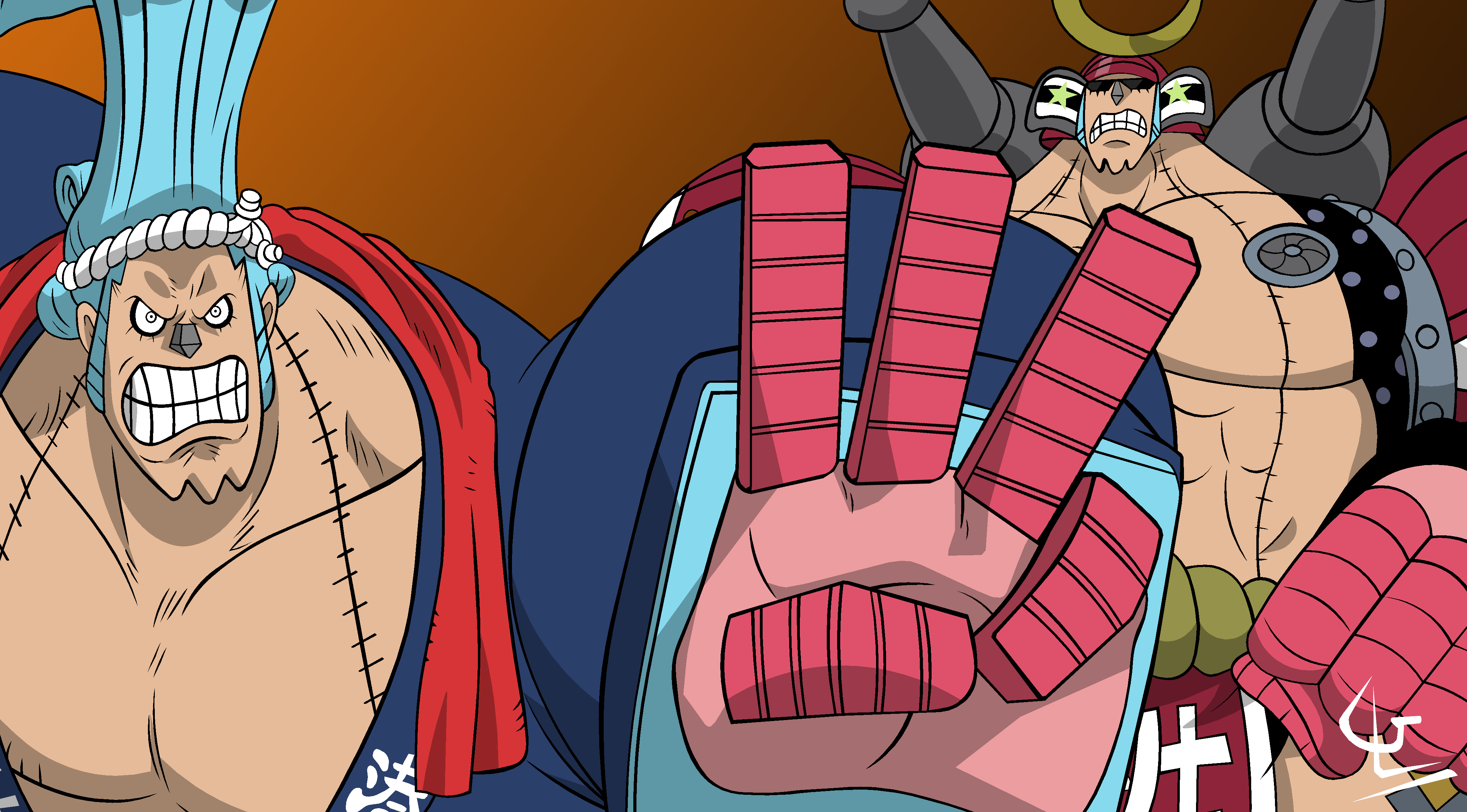 SUPER! Franky Unleashes Cyborg Power | One Piece 4K Anime Wallpaper