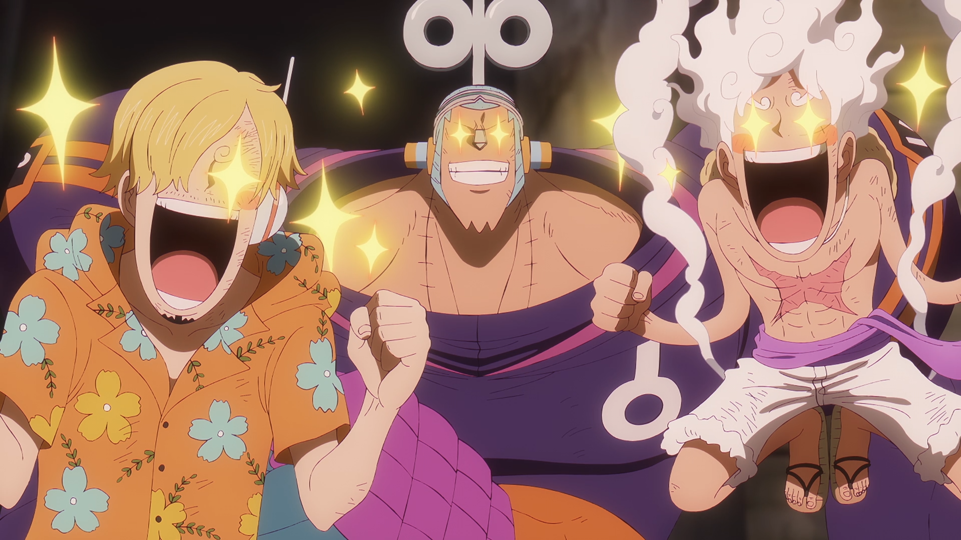 Franky, Luffy & Sanji Celebrate Together | Epic One Piece 4K Wallpaper