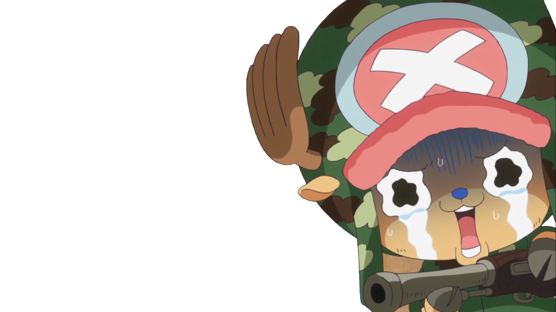 Crying Chopper in Military Outfit
