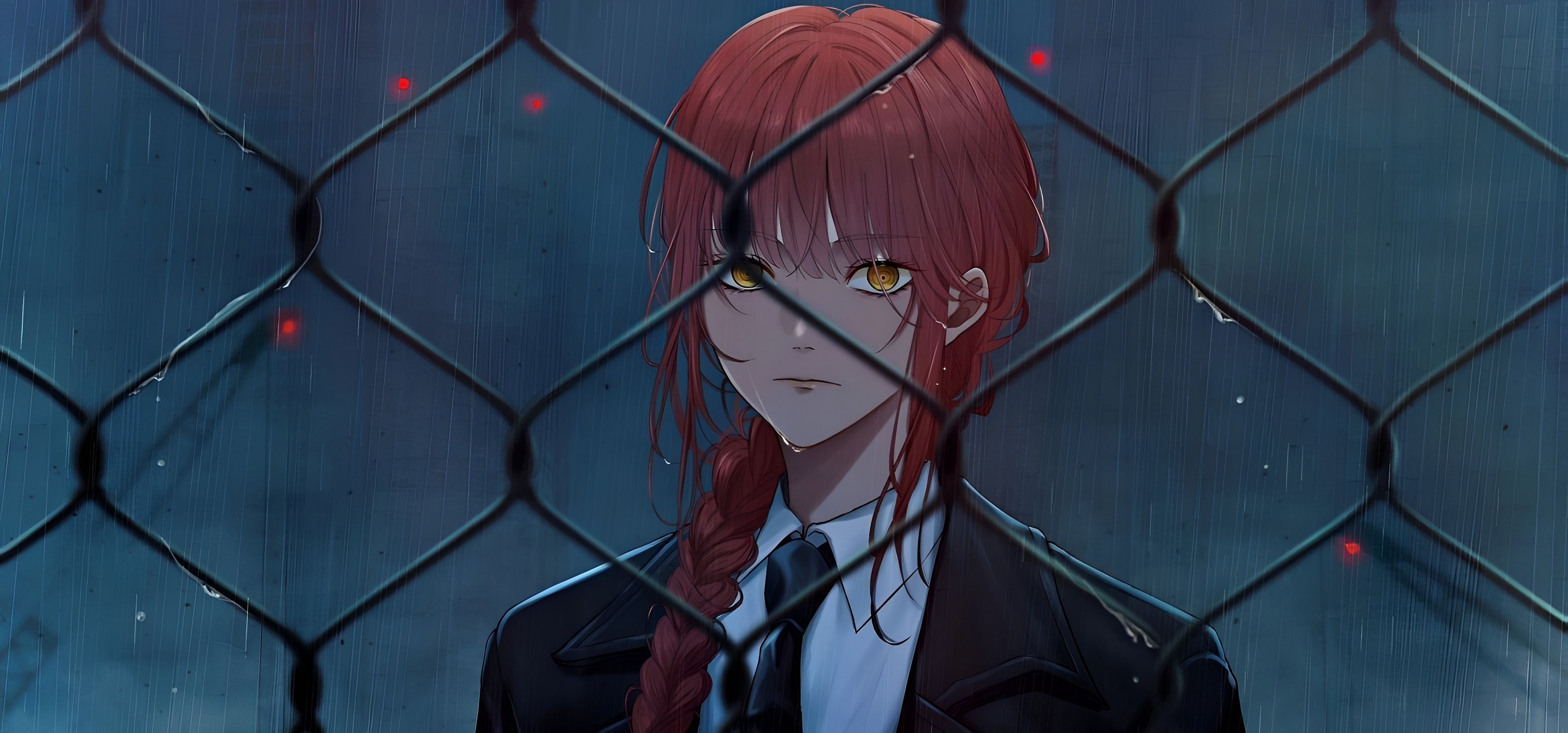Silent Authority – Makima Rain Aesthetic