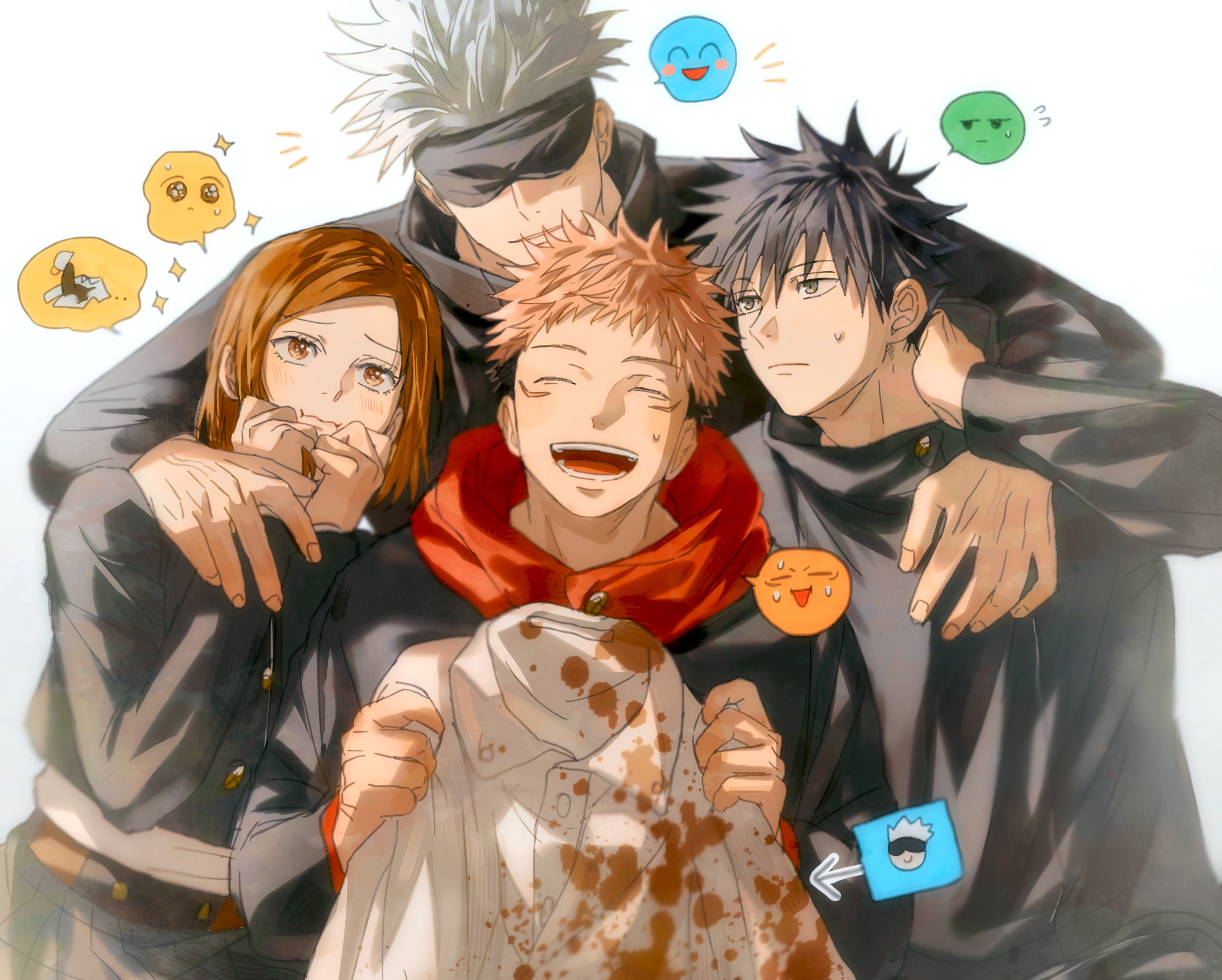 Whimsical Jujutsu Kaisen First Years Group Photo