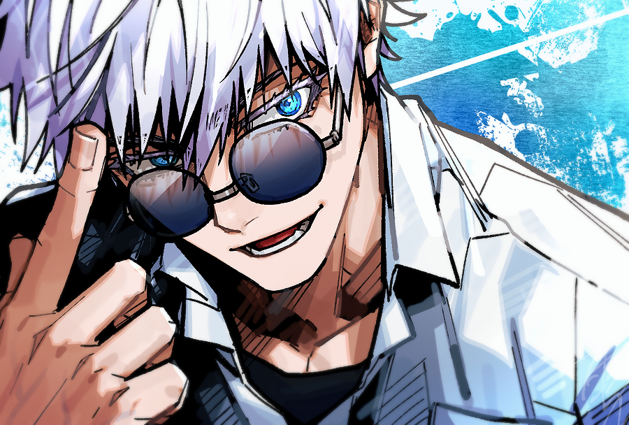 Satoru Gojo Smirk Sunglasses Splash Art
