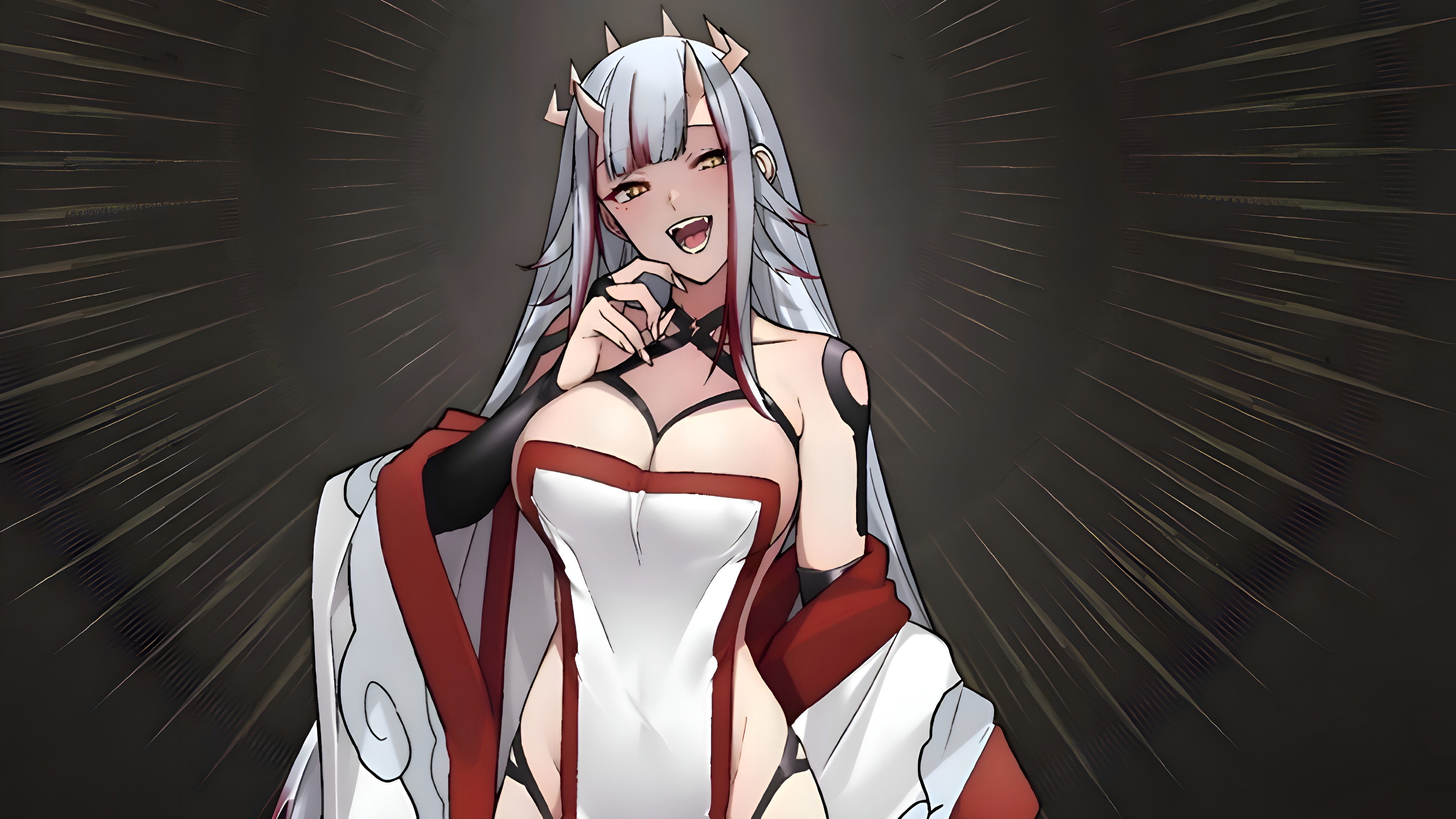 Mischievous Royalty: The Horned Queen’s Playful Smirks!