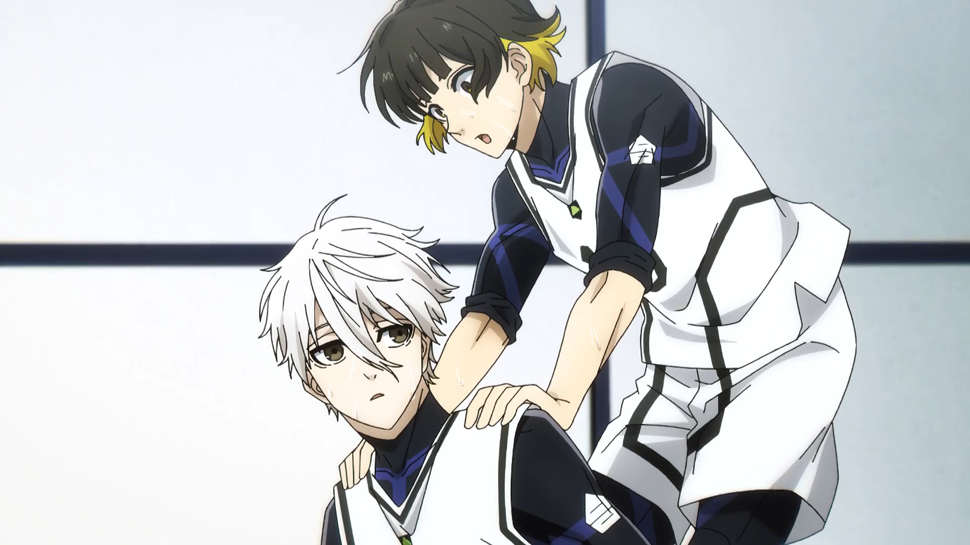 Post-Match Exhaustion: Bachira Checking on a Weary Nagi