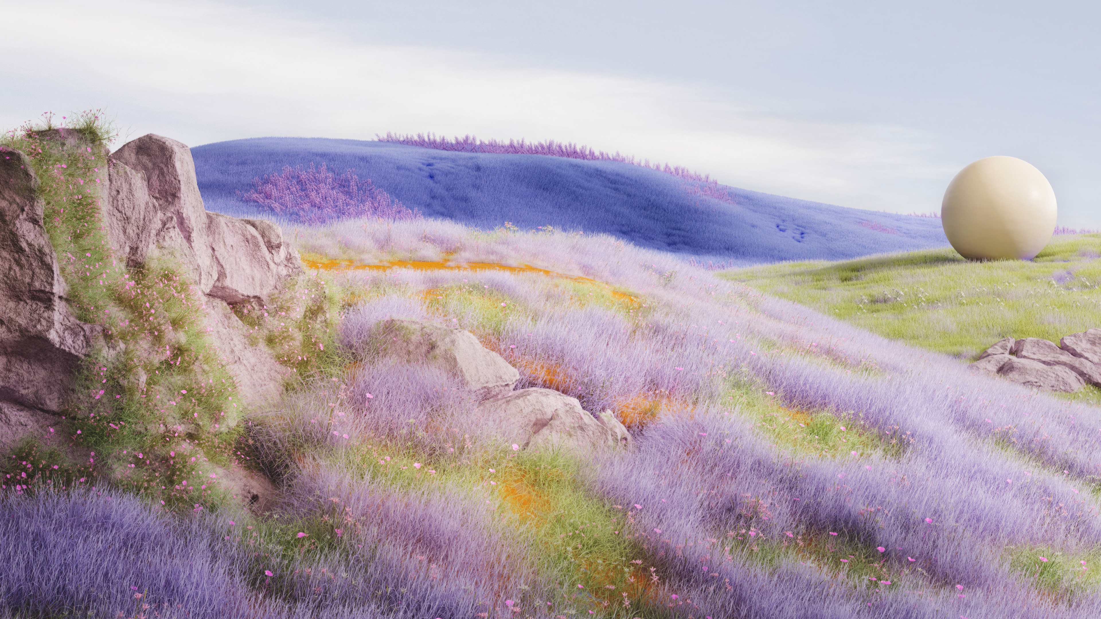 Dreamy Pastel Horizons. A Surreal Lavender Escape