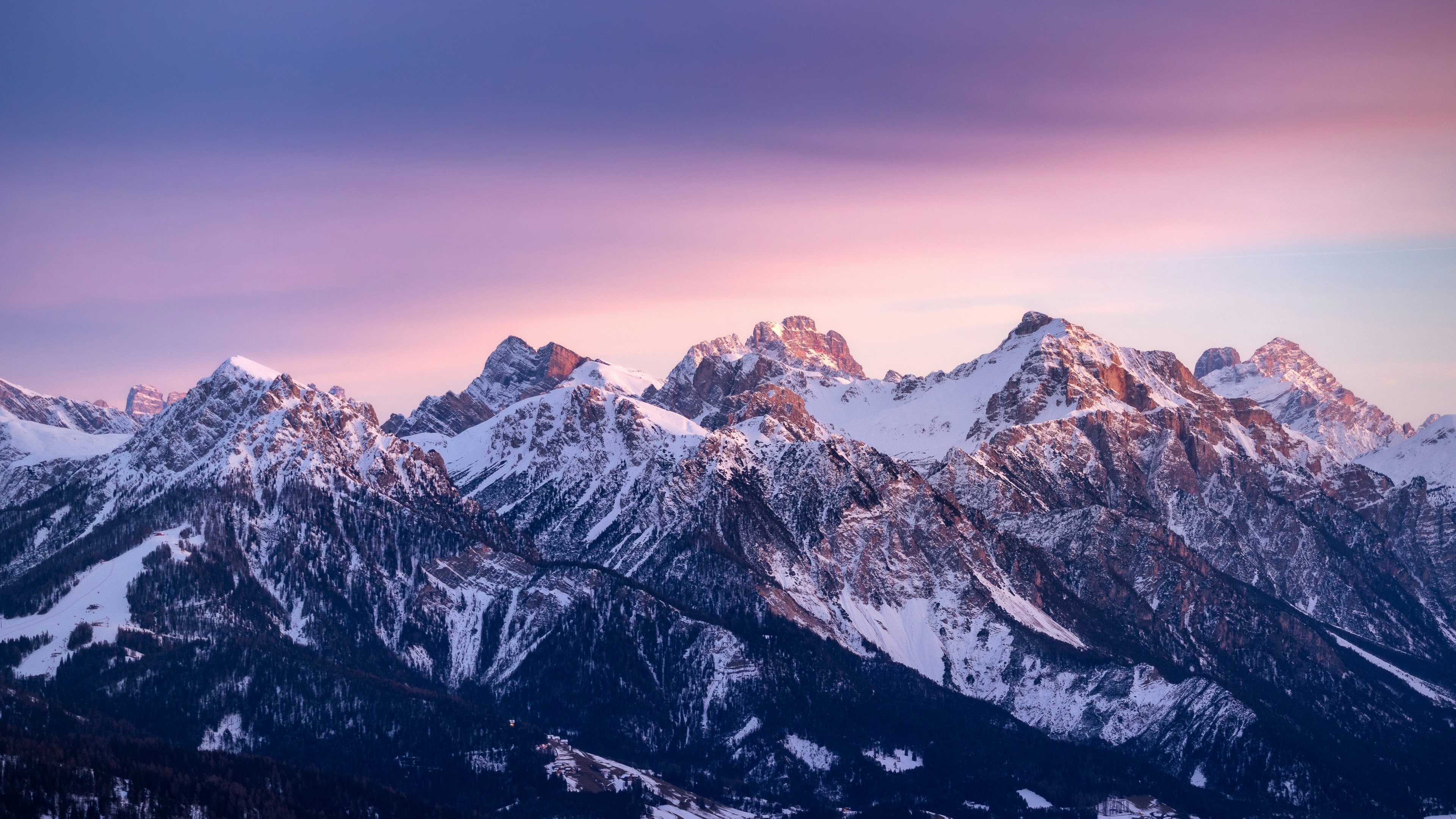 Alpine Glow. Pastel Mountain Horizons