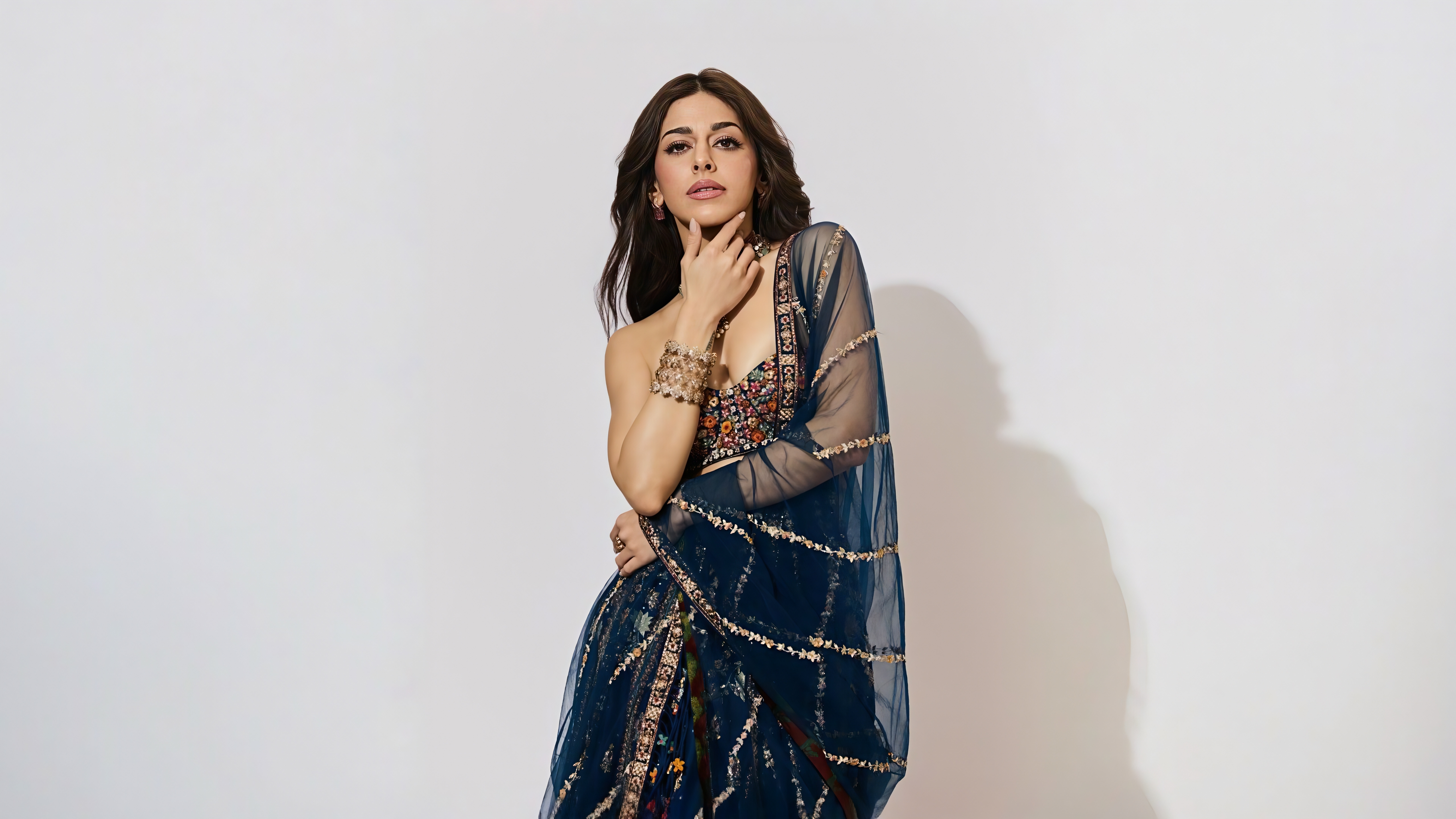 Indigo Heritage. Intricate Sheer Dupatta Elegance 💙✨